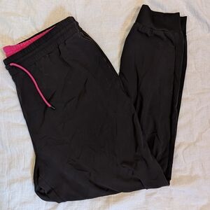 Black Joggers with Pink Drawstring
